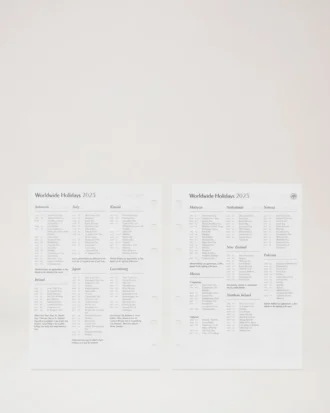 2025 Agenda Diary Insert White Paper Men