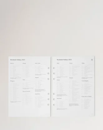 2025 Planner Diary Insert White Paper Men