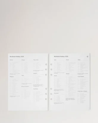 2026 Planner Diary Insert White Paper Women