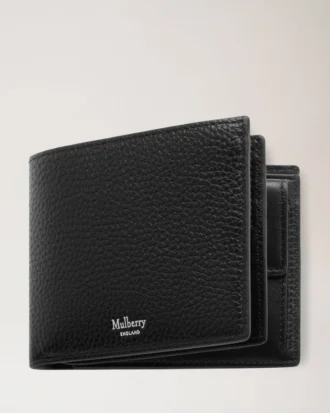 8 Card Coin Wallet Black Small Classic Grain Men