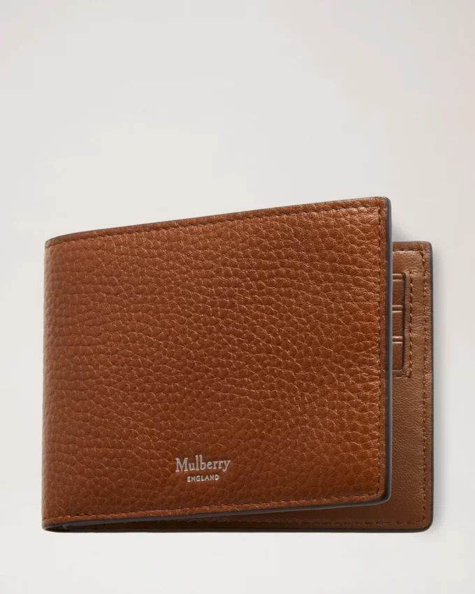 8 Card Wallet Oak Small Classic Grain Leather Family 8 Card Wallet Oak Small Classic Grain Leather Family