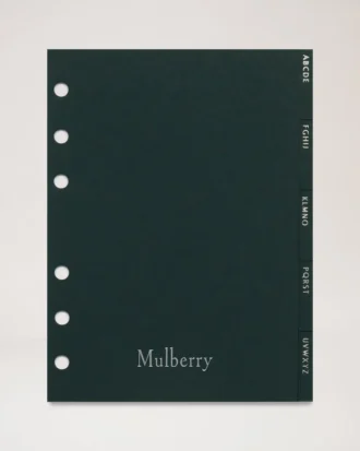 Agenda Contacts Dividers Insert Mulberry Green Paper