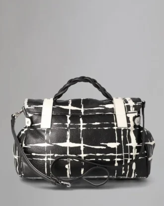 Alexa Pre-Loved Black & White Printed Check Pre-Loved Bags