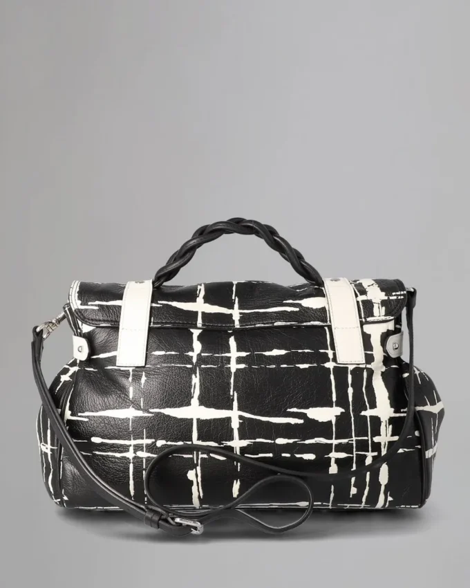 Alexa Pre-Loved Black & White Printed Check Pre-Loved Bags Alexa Pre-Loved Black & White Printed Check Pre-Loved Bags