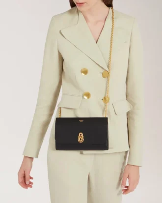 Amberley Clutch Black Cross Grain Leather Amberley