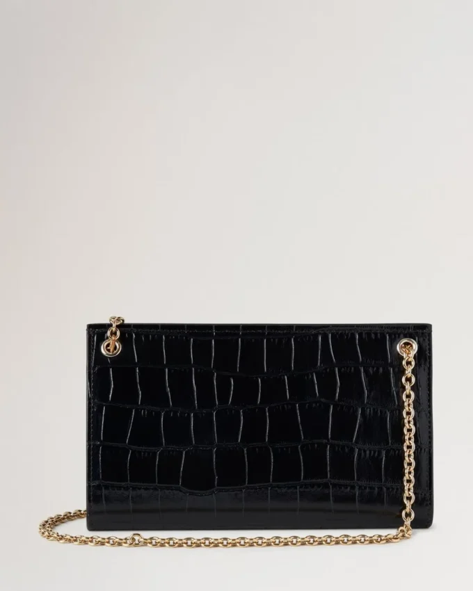 Amberley Clutch Black Shiny Small Croc Women Amberley Clutch Black Shiny Small Croc Women