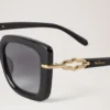 Amberley Square Sunglasses Black Bio Acetate Women