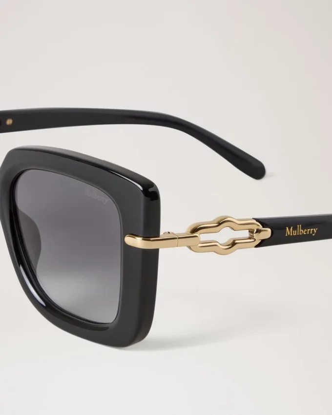 Amberley Square Sunglasses Black Bio Acetate Women