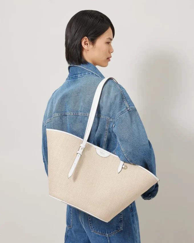 Basket Tote White Raffia Women Basket Tote White Raffia Women