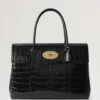 Bayswater Black Shiny Small Croc Women