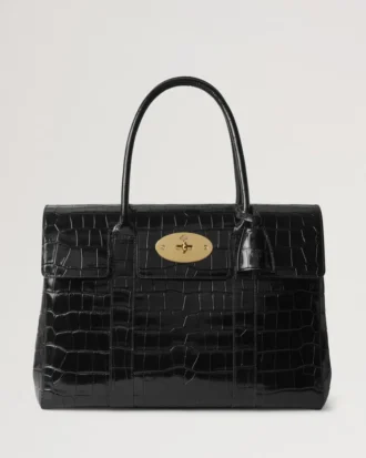 Bayswater Black Shiny Small Croc Women