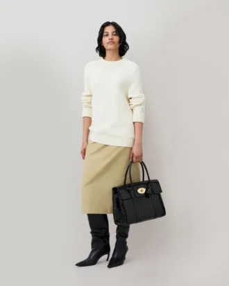 Bayswater Black Shiny Small Croc Women