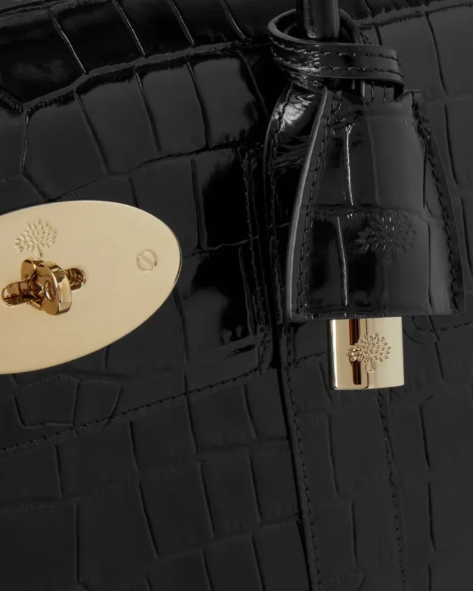 Bayswater Black Shiny Small Croc Women