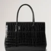 Bayswater Black Shiny Small Croc Women