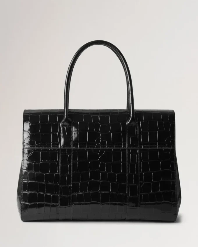 Bayswater Black Shiny Small Croc Women
