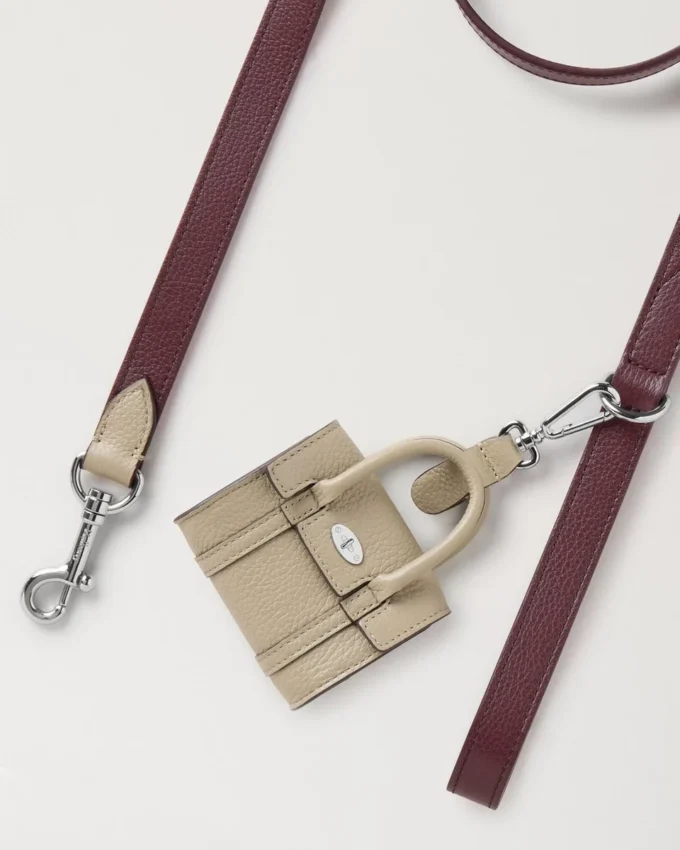 Bayswater Dog Bag Holder Dune & Oxblood Small Classic Grain