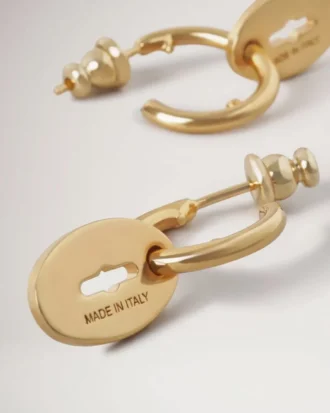 Bayswater Hoop Earrings Gold Plated Brass Women Bayswater Hoop Earrings Gold Plated Brass Women