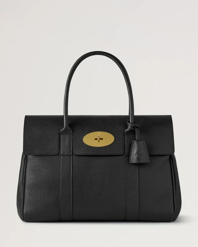 Bayswater in Black & Brass Small Classic Grain Bag Mulberry Bayswater in Black & Brass Small Classic Grain Bag Mulberry