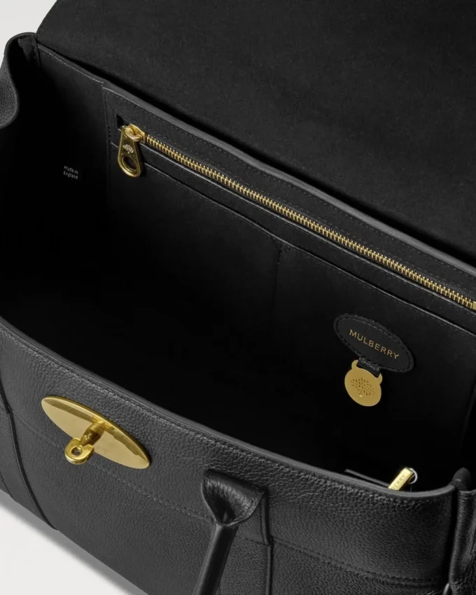 Bayswater in Black & Brass Small Classic Grain Bag Mulberry Bayswater in Black & Brass Small Classic Grain Bag Mulberry