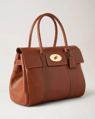 Bayswater in Oak Nvt Classic Tan Leather Bag Mulberry