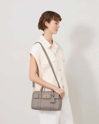 Bayswater Satchel Cashmere Taupe Heavy Grain Women