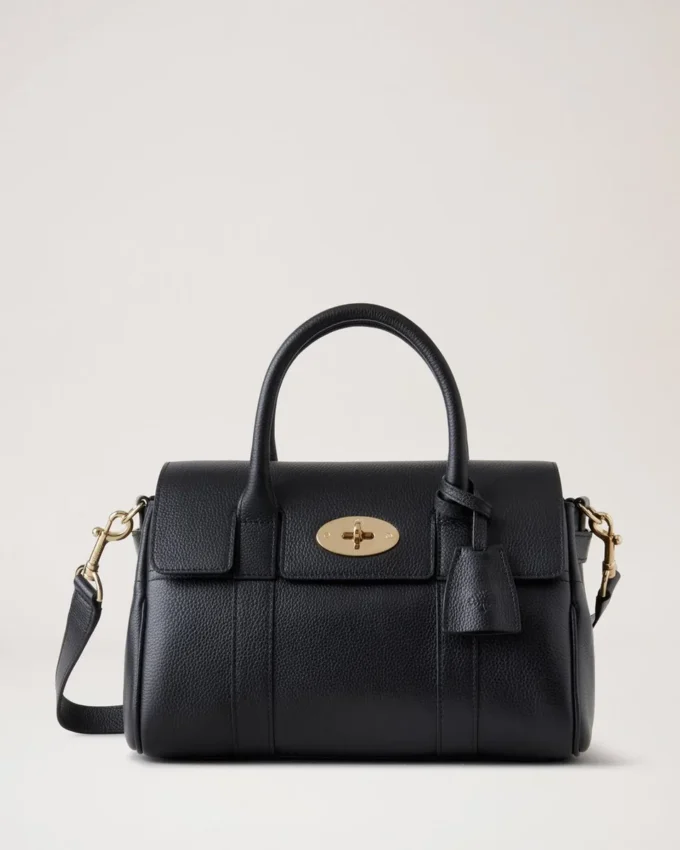 Bayswater Satchel in Black Small Classic Grain Mulberry Bayswater Satchel in Black Small Classic Grain Mulberry