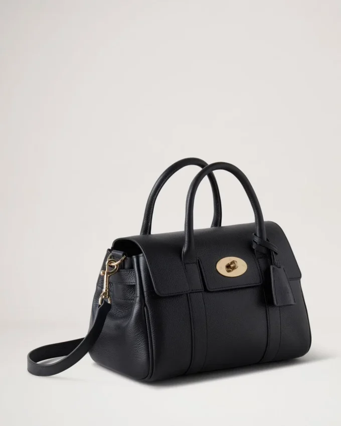 Bayswater Satchel in Black Small Classic Grain Mulberry Bayswater Satchel in Black Small Classic Grain Mulberry