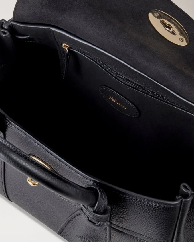 Bayswater Satchel in Black Small Classic Grain Mulberry Bayswater Satchel in Black Small Classic Grain Mulberry
