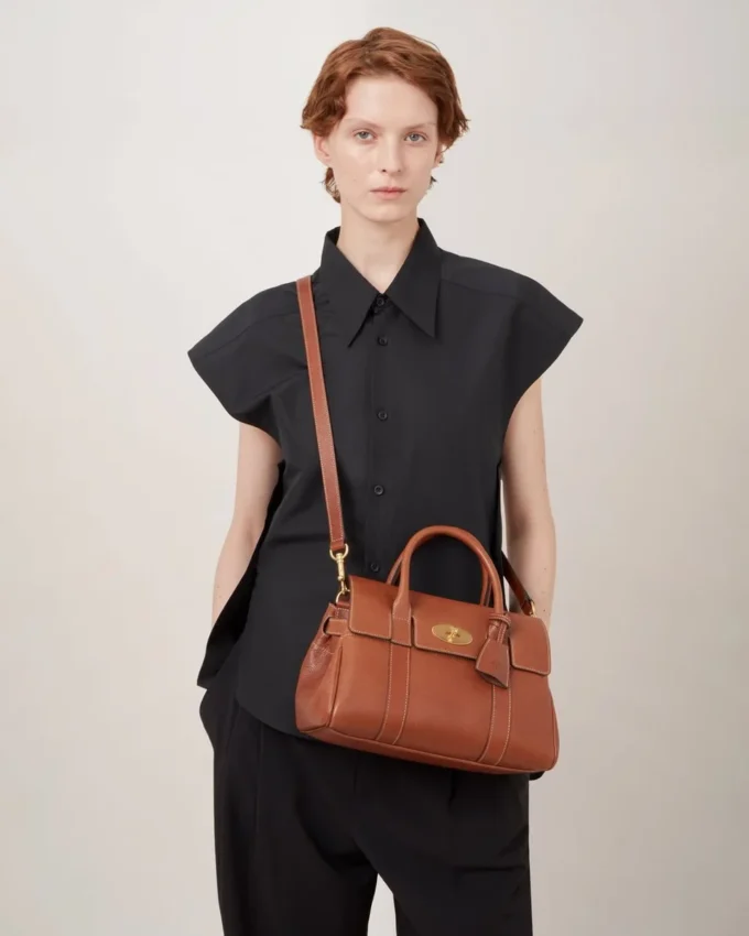 Bayswater Satchel in Oak Nvt Leather Shoulder Bag Mulberry Bayswater Satchel in Oak Nvt Leather Shoulder Bag Mulberry