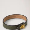 Bayswater Thin Bracelet Juniper Green Small Classic Grain & Brass