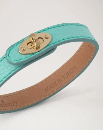 Bayswater Thin Bracelet Marina Blue Small Classic Grain & Brass