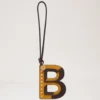 Bi-Colour Leather Keyring – B Deep Amber Silky Calf Bi-Colour Leather Keyring – B Deep Amber Silky Calf