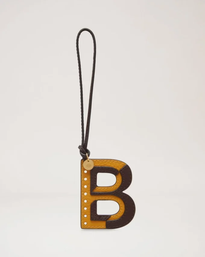 Bi-Colour Leather Keyring – B Deep Amber Silky Calf Bi-Colour Leather Keyring – B Deep Amber Silky Calf