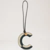 Bi-Colour Leather Keyring – C Mulberry Green & Chalk Silky Calf Bi-Colour Leather Keyring – C Mulberry Green & Chalk Silky Calf