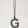 Bi-Colour Leather Keyring – G Mulberry Green & Chalk Silky Calf Bi-Colour Leather Keyring – G Mulberry Green & Chalk Silky Calf