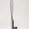Bi-Colour Leather Keyring – L Pale Slate Silky Calf