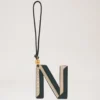 Bi-Colour Leather Keyring- N Mulberry Green & Chalk Silky Calf Bi-Colour Leather Keyring- N Mulberry Green & Chalk Silky Calf