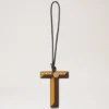 Bi-Colour Leather Keyring – T Deep Amber Silky Calf Bi-Colour Leather Keyring – T Deep Amber Silky Calf