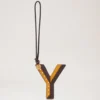 Bi-Colour Leather Keyring – Y Deep Amber Silky Calf Bi-Colour Leather Keyring – Y Deep Amber Silky Calf