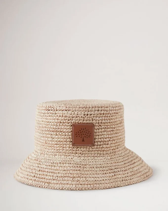 Bucket Hat Beige Raffia Men Bucket Hat Beige Raffia Men