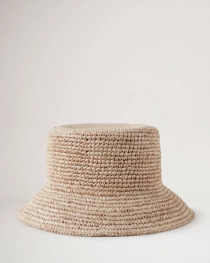 Bucket Hat Beige Raffia Men Bucket Hat Beige Raffia Men
