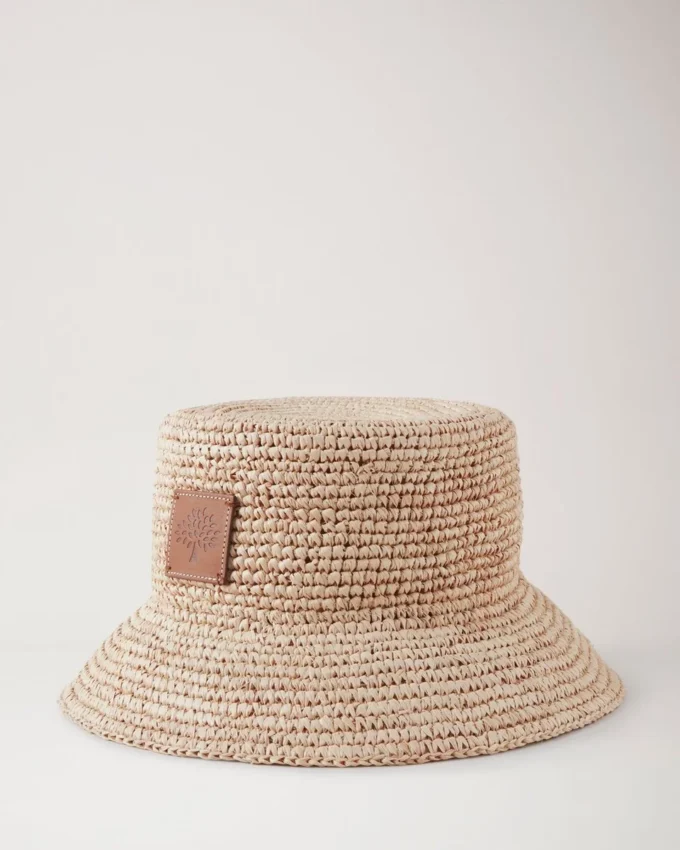 Bucket Hat Beige Raffia Men Bucket Hat Beige Raffia Men