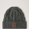 Cable Knit Beanie Charcoal Lambswool Women Cable Knit Beanie Charcoal Lambswool Women