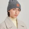 Cable Knit Beanie Charcoal Lambswool Women Cable Knit Beanie Charcoal Lambswool Women