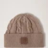 Cable Knit Beanie Maple Lambswool Women