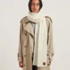 Cable Knit Scarf Ecru Lambswool Women Cable Knit Scarf Ecru Lambswool Women