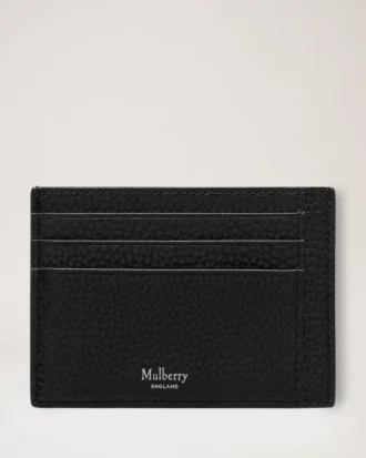 Card Holder Black Small Classic Grain Men