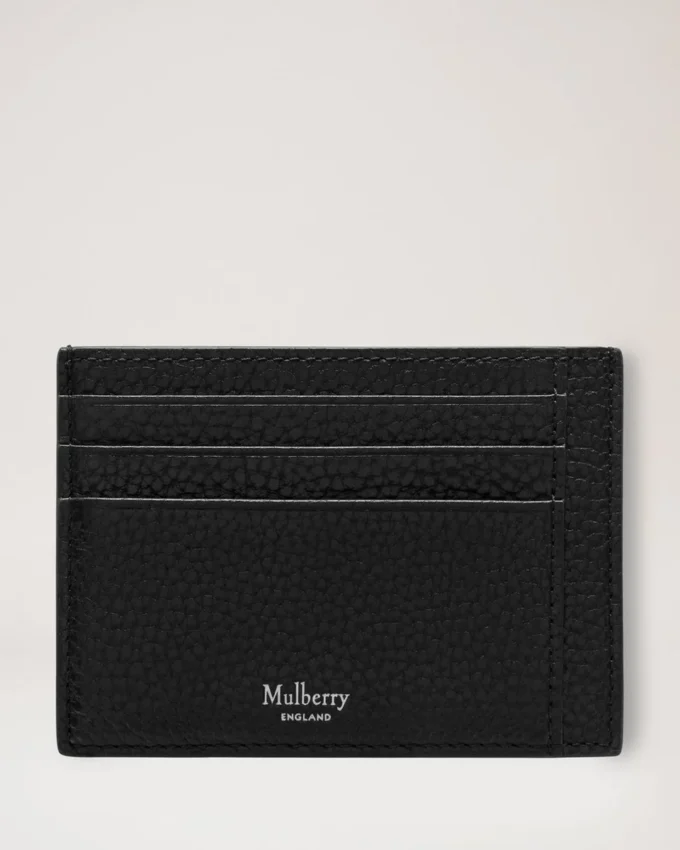 Card Holder Black Small Classic Grain Men