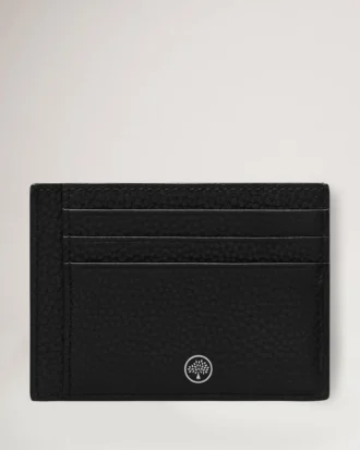 Card Holder Black Small Classic Grain Men