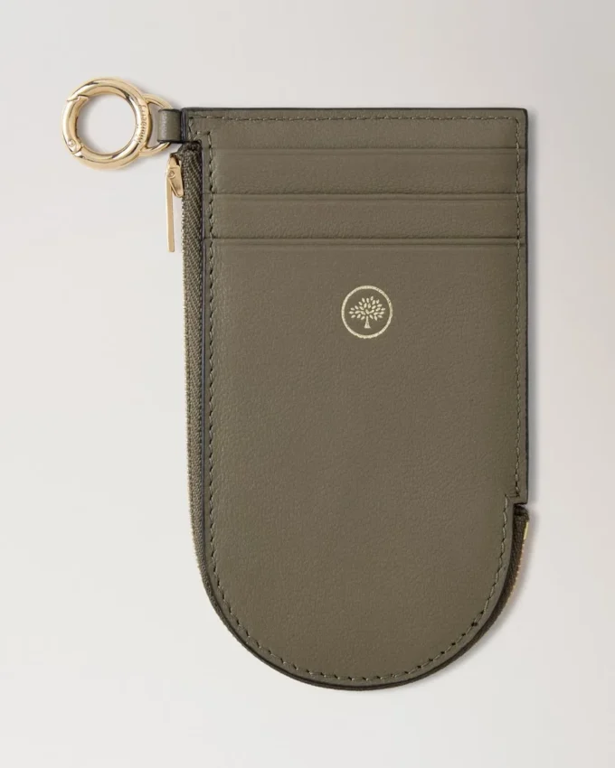 Cardholder Keyring Linen Green Micro Classic Grain Cardholder Keyring Linen Green Micro Classic Grain